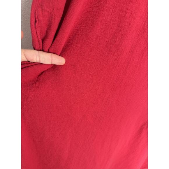 Oh My Gauze Dress Womens Large Red Maxi Sleeveless Pockets Cotton Summer Boho - Picture 3 of 14